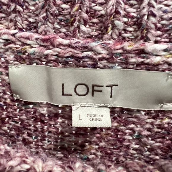 Ann Taylor Loft Knit Sweater with High/Low Hem Heathered Purple - Picture 3 of 4